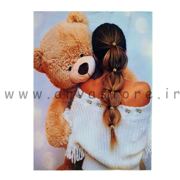 استیکر دختر تد به بغل مروارید کوب شده