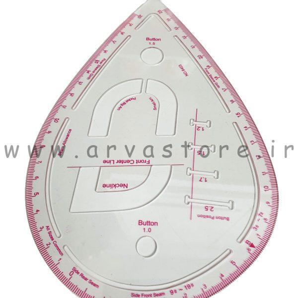 خط کش خیاطی مدل اشکی