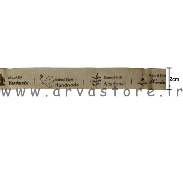 نوار کتان طرح دار چرخ خیاطی طول یک متر